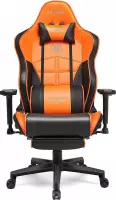 Bobby's Ergonomische Gamingstoel - Koolstofvezelleer - Game Stoelen - Bureaustoel - Voor Volwassenen - Ergonomisch - Gaming Chair - Oranje - Zwart