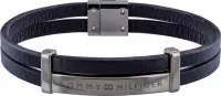 TJ Leather LD Bracelet Gun IP/Navy