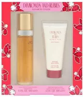 DIAMONDS & RUBIES by Elizabeth Taylor   - Gift Set - 100 ml Eau De Toilette Spray + 100 ml Body Lotion