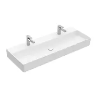 Villeroy & Boch Memento 2.0 wastafel onderzijde geslepen 120x47cm m. overloop m. 2 kraangaten ceramic+ stone white