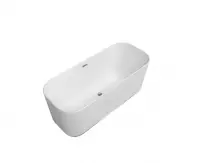 Villeroy & Boch Finion kunststof vrijstaand duobad quaryl ovaal m. watertoevoer 170x70x48cm incl. push-to-open afv.plug +overloop + designring chroom/wit