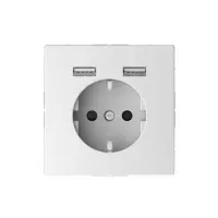 Stopcontact - Inbouw - Randaarde - USB Type A+A - Lotuswit - Systeem Design - Schneider Electric - MTN2366-6035