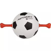 Hondenspeelgoed matchball voetbal - Zwart - 19 cm