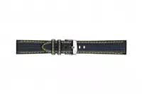 Morellato horlogeband Biking U3586977897CR18 / PMU897BIKING18 Carbon Zwart 18mm + geel stiksel