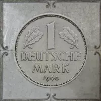 Muurdecoratie Duitse mark zink 3D 72 x 72 cm