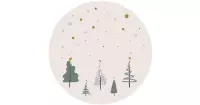 Muursticker kerstbomen groen - WandstickersWandstickers Kerst - Polyester - Ø 75 centimeter