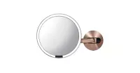 Simplehuman Spiegel Sensor met Wandbevestiging - Netstroom - RVS - 35x8x23 cm - Rose Goud