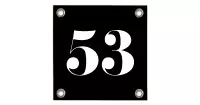 Huisnummer 53 zwart - Huisnummers - PVC- Vinyl- Zeildoek - 30x30cm