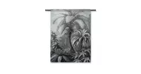 Wandkleed Jungle zwart wit - Wandkleden - 100% katoen - 90 centimeter x 120 centimeter