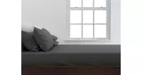 ZO! Home Satinado katoen/satijn hoeslaken antraciet - lits-jumeaux (180x200) - luxe uitstraling - perfect passend