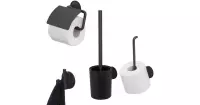 Tiger Tune toiletaccessoires set 4-delig hangend Zwart geborsteld/Zwart