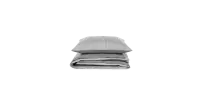 Overtrekset percal katoen striped grey | Overtrekset | 200x220cm  + 2/60x70cm | Grijs | Van Morgen