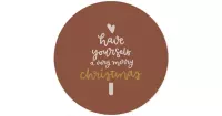 Muursticker Have yourself a very merry christmas bruin - WandstickersWandstickers Kerst - Polyester - Ø 75 centimeter