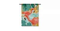 Wandkleed Flamingo - Muurdecoratie KidsWandkleden - 100% katoen - 90 centimeter x 120 centimeter