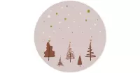 Muursticker kerstbomen bruin - WandstickersWandstickers Kerst - Polyester - Ø 125 centimeter