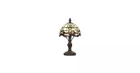 Tafellamp Tiffany ø 18*32 cm E14/max 1*25W | Wit | 5LL-6180 | Clayre & Eef