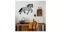 FBRK. Geometrische Dravend Paard 45 x 84 Black