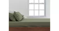 ZO! Home Satinado katoen/satijn hoeslaken groen - tweepersoons (140x200) - luxe uitstraling - perfect passend