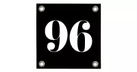 Huisnummer 96 zwart - Huisnummers - PVC- Vinyl- Zeildoek - 30x30cm