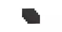 House Doctor placemat zwart set van 4 - Tafellinnen - Bamboe - 45 centimeter x 33 centimeter