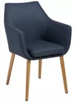 24Designs Stoel Freya - Armleuningen - Stof Donkerblauw