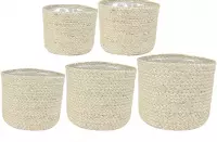 TS Bloempot Set Maartje Jute 5 Stuks