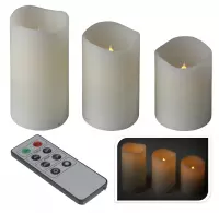 Home@Styling - Tafellamp - LED kaarsen met afstandsbediening - Set 3 stuks