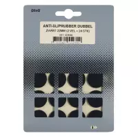 Qlinq Anti-sliprubber Dubbelpak (24 stuks) - Zwart - 22mm
