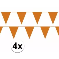 4x oranje slinger / vlaggenlijn van 10 meter - totaal 40 m - EK / WK