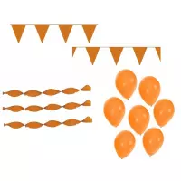 Oranje EK voetbal feestpakket met versiering en decoratie - ballonnen / slingers / vlaggetjes