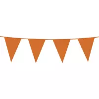 Oranje plastic buiten feest slinger 100 meter - 100m vlaggenlijnen - Koningsdag vlaggenlijn - WK / EK versiering