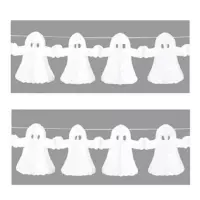 Halloween - 2x Spook slinger van papier 4 meter - Halloween/horror decoratie/versiering