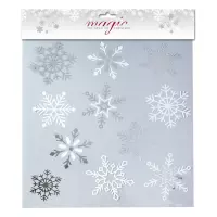 1x stuks velletjes raamstickers sneeuwvlokken 30,5 cm - Raamversiering/raamdecoratie stickers kerstversiering
