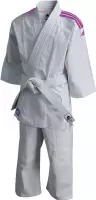 adidas Judopak J200 Evo Junior  Vechtsportpak - Maat 100  - Unisex - wit/roze Maat/ Lichaamslengte 100 cm