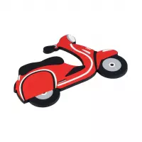 onderzetter scooter 18 x 12,5 cm siliconen zwart/rood
