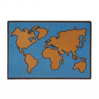 Balvi Deurmat World Map 65 X 45 Cm Polyester/pvc Blauw/bruin