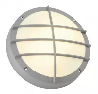 Buiten wand- / plafondlamp BULAN GRID zilvergrijs 2xE27