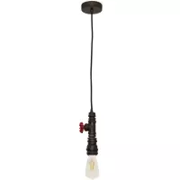 Hanglamp Amarcord E27 gasbuis fitwerk roestbruin industrieel