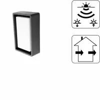 SG Frame 8W 670 lumen 3000K kleur grafiet buitenlamp met schemerschakelaar aantal lumen instelbaar