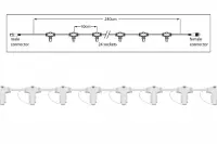 Hoofdkabel wit 240cm 24 aftakkingen voor Pro System Modular feestverlichting koppelbaar