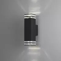 Wandlamp Antares matzwart 408-750 vierkant met dubbele lichtringen