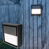 LED buitenlamp zwart dimbaar SG Frame Square Wall 6W 300 lumen 3000K slagvast IK10 vandaalbestendig