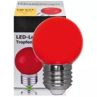 LED lamp E27 rood 1W feestverlichting
