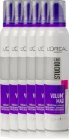 L’Oréal Paris Studio Line Essentials Volum'Max Volumizing Mousse Very Strong - 6 x 200 ml - Haarmousse - Voordeelverpakking