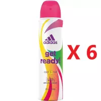 Adidas Deospray Women Get Ready - ( 6 x 150ml )