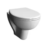 Toiletpot Hangend Plieger Vitra 35x48.5x40cm Wandcloset Keramiek Glans Wit Diepspoel Rimfree met Softclose en Quickrelease Toiletzitting
