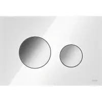 Tece Loop bedieningsplaat voor duospoeltechniek glas wit toetsen glanzend chroom