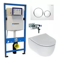 Geberit UP320 - Toiletsets – Inbouw WC Hangtoilet Wandcloset - iCon Rimless Wit - DuoFresh Toiletstickhouder - Sigma-20 Wit