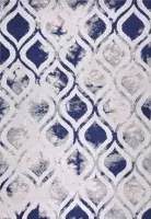 Blauw vloerkleed - 160x230 cm  -  A-symmetrisch patroon - Modern