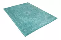 Blauw Groen vloerkleed - 70x140 cm  -  A-symmetrisch patroon - Modern
